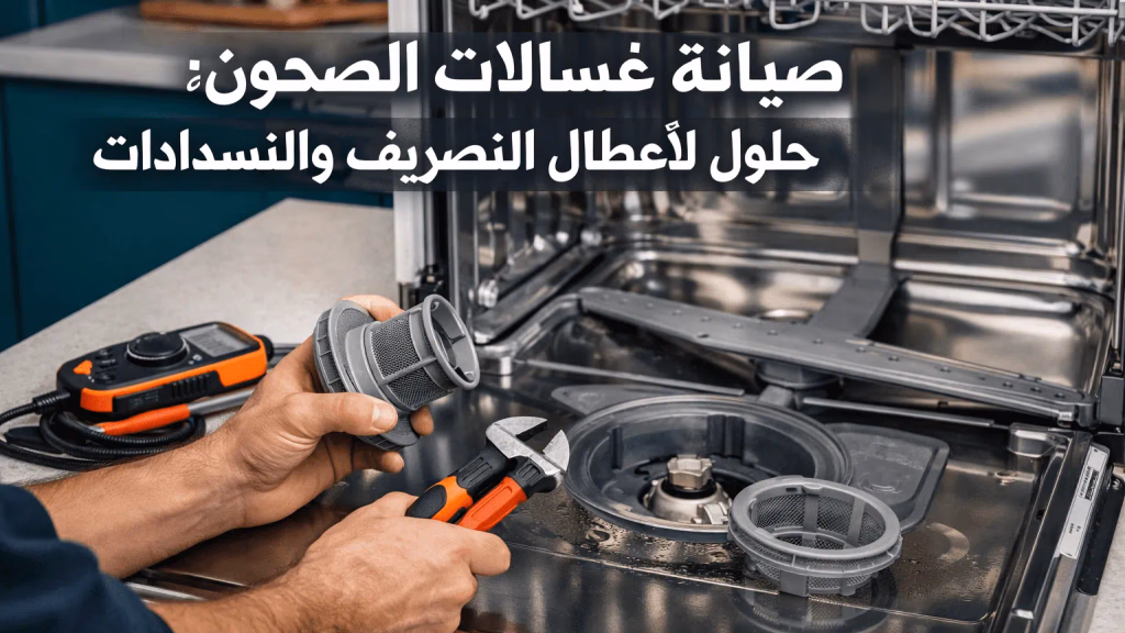 صيانة غسالات الصحون: حلول أعطال التصريف خطوة بخطوة